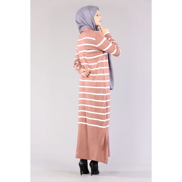 Tekbir 8310 Polo Striped Dress Single