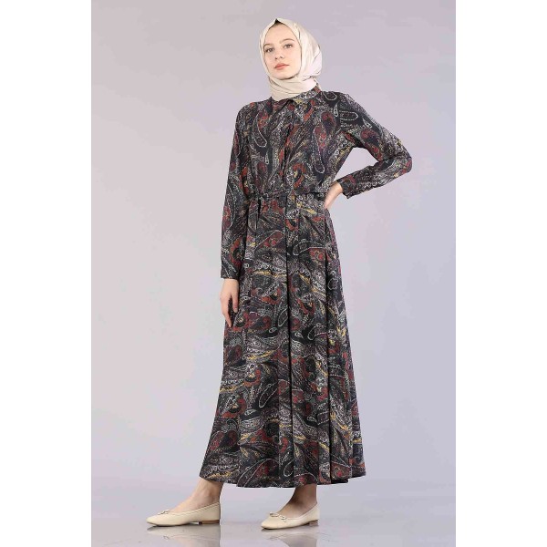 Tekbir 13022 Shawl Dress Black