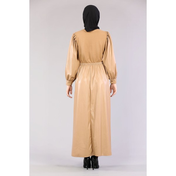 Tekbir 6023 Leather Garni Dress