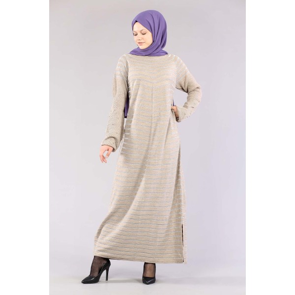 Tekbir 2483 Knitwear Silvery Dress Single