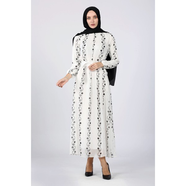 Tekbir Revival Belted Daisy Dress