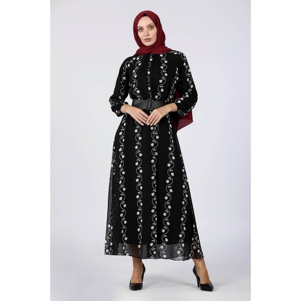 Tekbir Revival Belted Daisy Dress