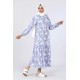 Tekbir Floral Patterned Dress With Elastic Sleeves