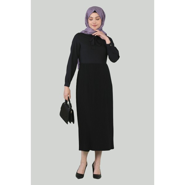 Tekbir Flared Dress Black