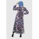 Tekbir Collar Detailed Floral Dress