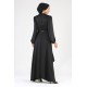 Tekbir Belted Evening Dress Black