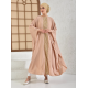 Filizzade Woman dress Camel - Gold - Crew neck - Modest Dress - Tuncay