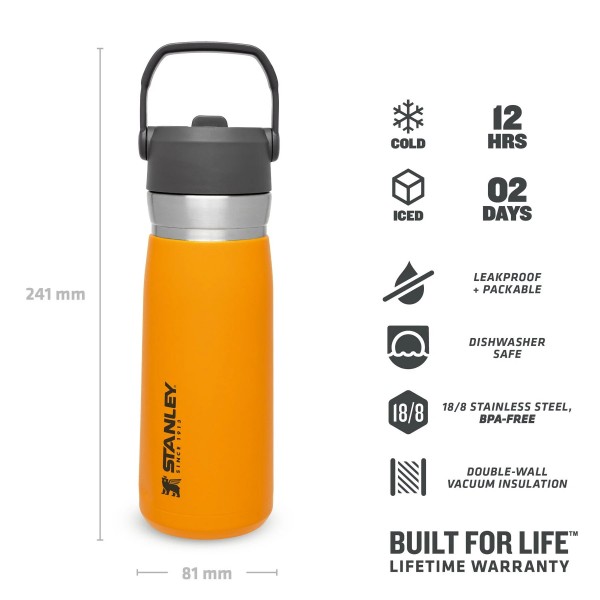 Stanley GO Ice Flow Water Bottle Orange 22OZ 0.65 L - th-1185