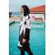 مايو بوركيني مارينا ملابس سباحة حجاب سوداء مغلقة M2309