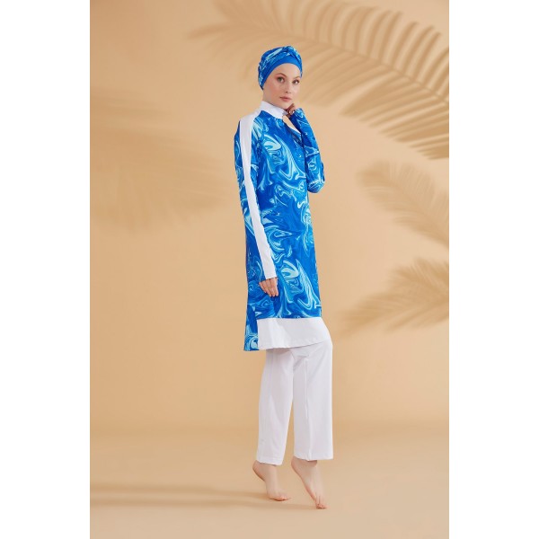 Mayo burkini Marina Patterned Full Coverage Hijab Swimsuit M2304