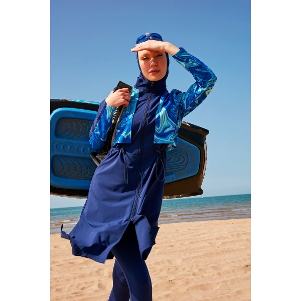 Mayo burkini Marina Navy Blue Performance Series Hijab Swimsuit M2319