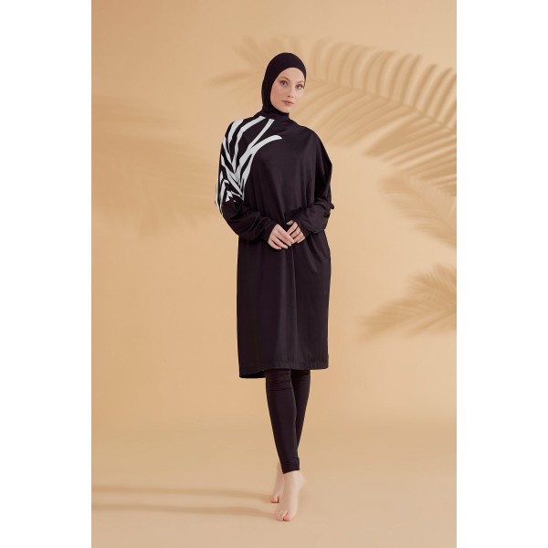 Mayo burkini Marina Black Fully Covered Hijab Swimsuit M2308