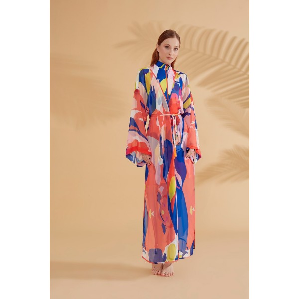 burkini cover Marina Colourful Hijab Swimwear Kimono Pareo P2330