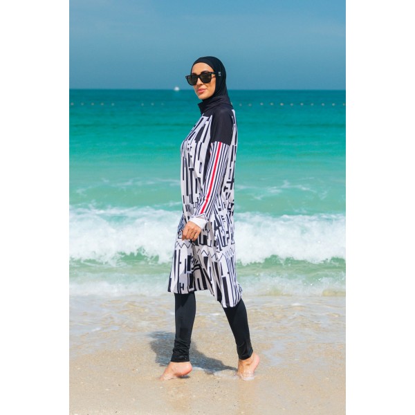 Mayo burkini Marina Black Full Covered Hijab Swimsuit M2302