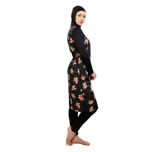 Mayo Burkini Crocus Red Flowers Patterned Swimsuit