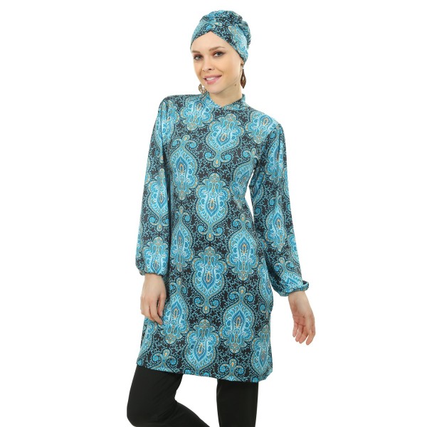 Mayo Burkini Mehtap Tugra Patterned Swimsuit