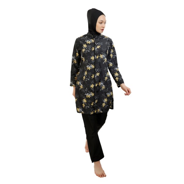 Mayo Burkini Jasmine Fully Covered Swimsuit - Yellow Flowers