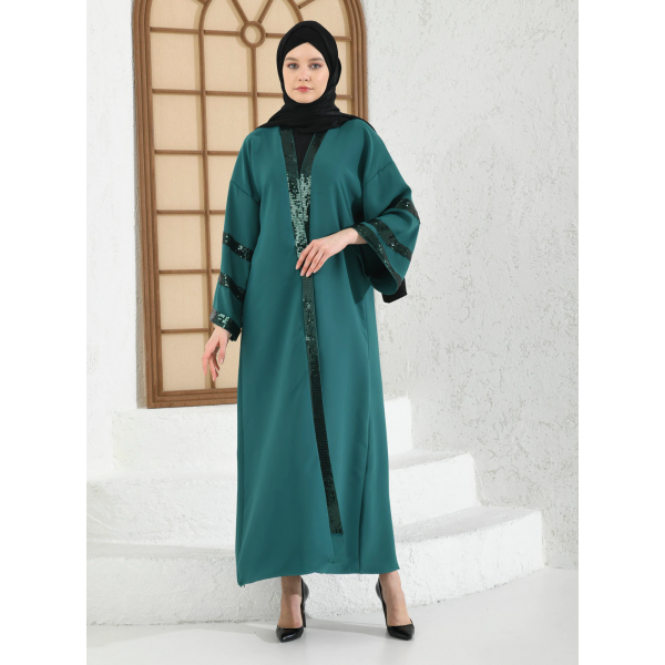 Filizzade Woman Abaya Unlined Fabric Embroidered