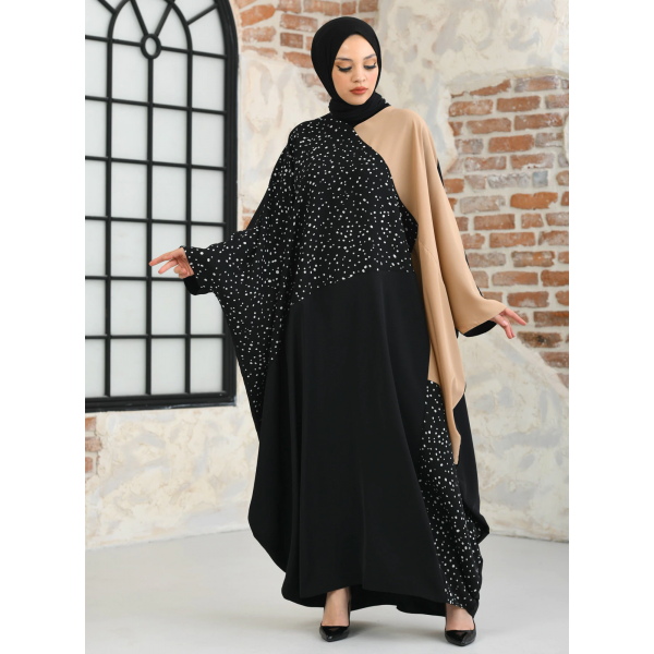 Filizzade Women Abaya V-Neck Unlined