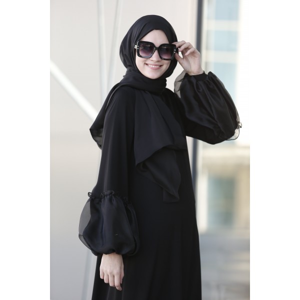 ABAYA ORGANZE BALLOON SLEEVE