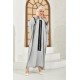 Abaya Striped Pattern Front Garnish Detailed