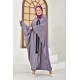 Abaya Striped Pattern Front Garnish Detailed