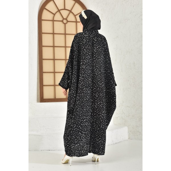 Abaya Striped Pattern Front Garnish Detailed