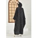 Abaya Striped Pattern Front Garnish Detailed