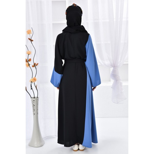 Filizzade Woman Unlined Open Front Garnish Abaya