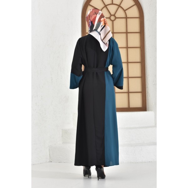 Filizzade Woman Unlined Open Front Garnish Abaya