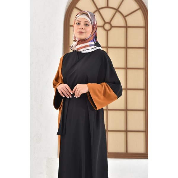 Filizzade Woman Unlined Open Front Garnish Abaya