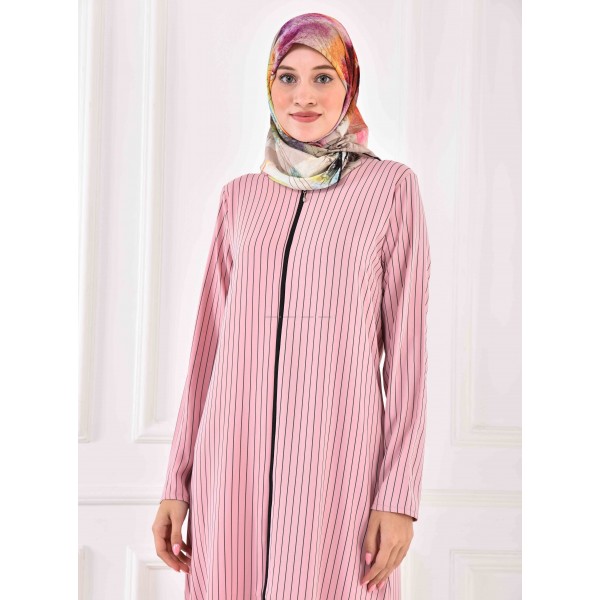 Filizzade Woman Abaya Stripe - Crew neck