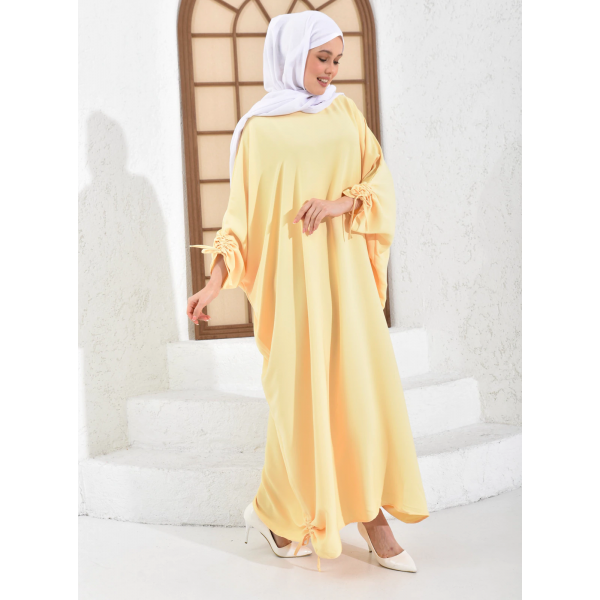 Filizzade Women's Abaya, Unlined Round Neck, Various Colors