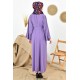 Filizzade Woman Crew neck Belted Loose Abaya