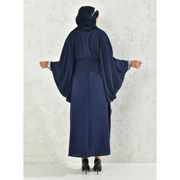 Filizzade Women's unlined abaya with shoulder and arm decoration