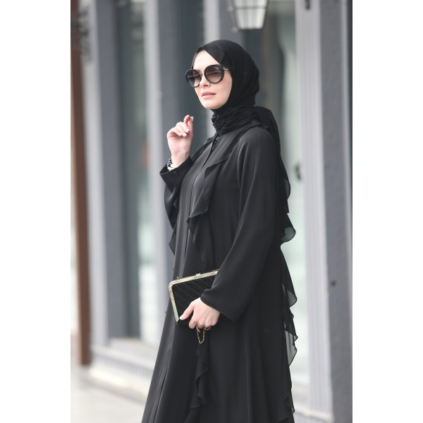 Abaya BLACK FLYWHEEL FERRACE Abaya BLACK FLYWHEEL FERRACE