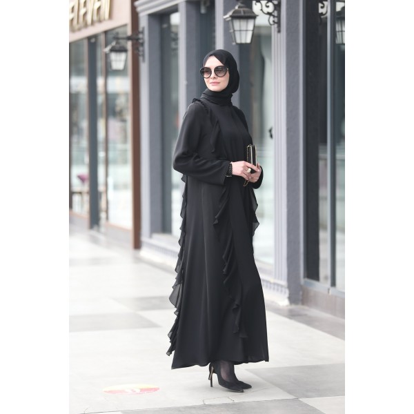 Abaya BLACK FLYWHEEL FERRACE Abaya BLACK FLYWHEEL FERRACE