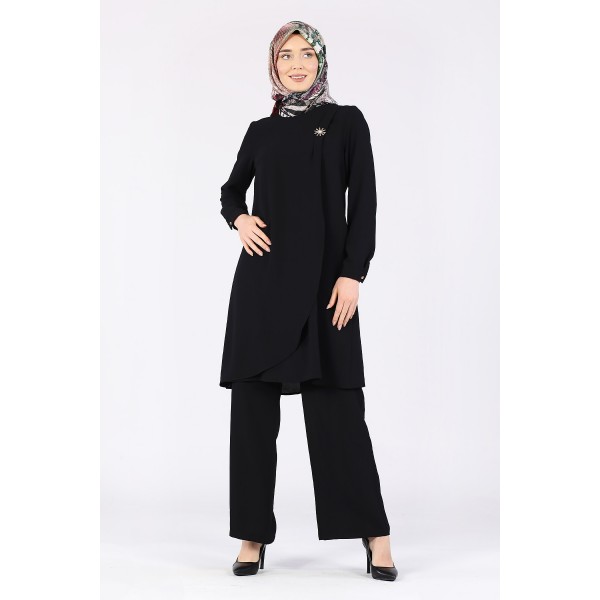 Tekbir Milaj Front Star Brooch Detailed Cape Suit