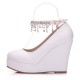 Wedding Shoes Women's Leatherette Wedge Heel Closed Toe Platform Pumps Wedges