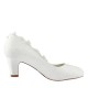 Wedding Shoes Women's Lace Silky Satin Chunky Heel Closed Toe Pumps With Stitching Lace