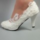 Wedding Shoes Women's Leatherette Stiletto Heel Closed Toe With Stitching Lace