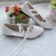 Wedding Shoes Women's Patent Leather Flat Heel Closed Toe Flats With Imitation Pearl Lace