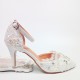 Wedding Shoes Women's Leatherette Low Heel Closed Toe Pumps With Applique Crystal