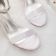 Wedding Shoes Women's Silky Satin Chunky Heel Peep Toe Sandals With Buckle