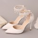 Wedding Shoes Women's Leatherette Stiletto Heel Closed Toe Pumps With Imitation Pearl