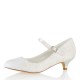 Wedding Shoes Women's Lace Silky Satin Pointed Heel Closed Toe With Crystal