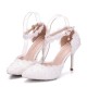 Wedding Shoes Women's Leatherette Stiletto Heel Closed Toe Pumps Sandals Mary Jane 