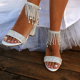 Wedding Shoes Women's Leatherette Chunky Heel Sandals Beach Wedding Shoes 