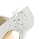 Wedding Shoes Women's Silky Satin Stiletto Heel Peep Toe Pumps Sandals With Stitching Lace