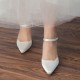 Wedding Shoes Women's Satin Chunky Heel Closed Toe Pumps